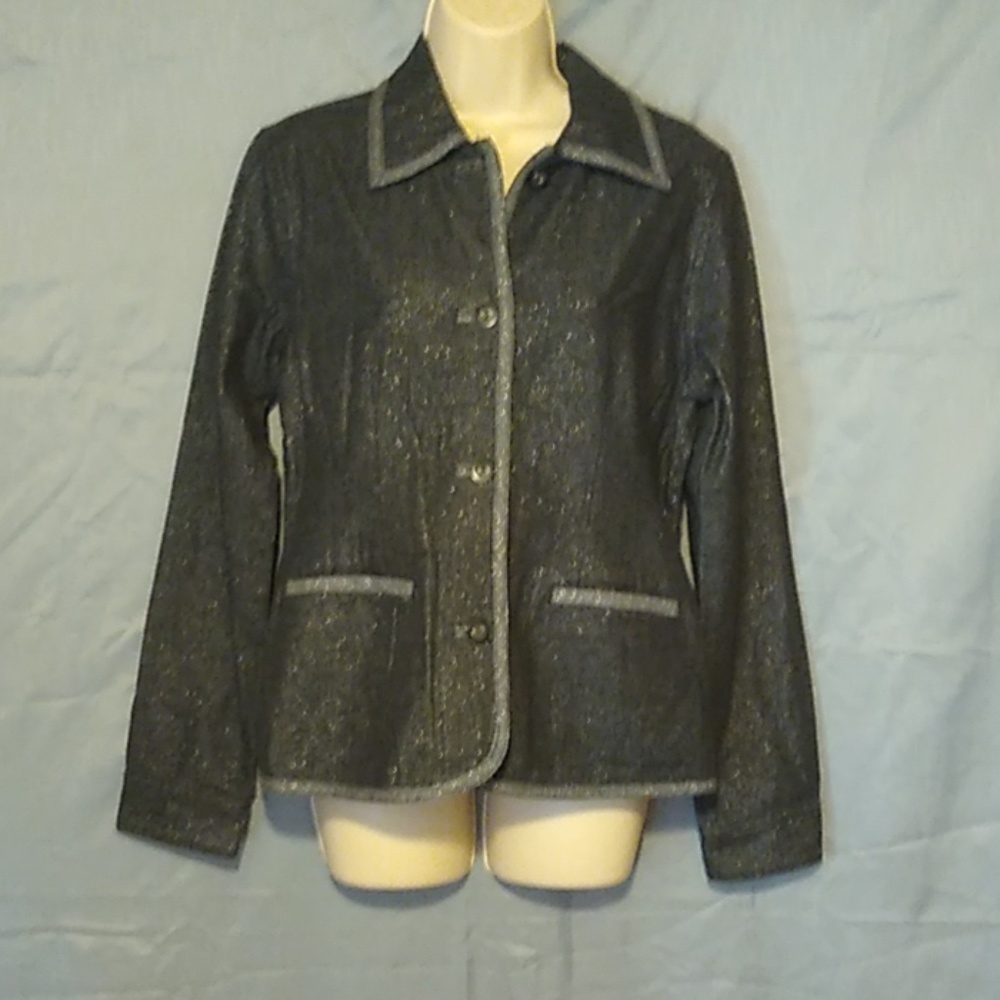 3 For $15 SALE Black Silver Shimmery Blazer Size 8